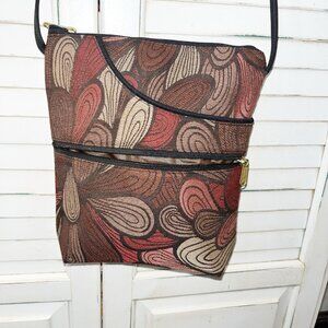 Danny K Beverly Hills Tapestry Crossbody Bag Purse Made in USA Floral Artsy